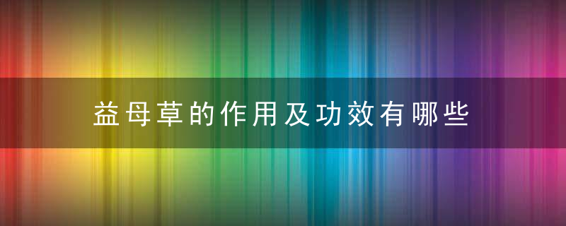 益母草的作用及功效有哪些 益母草有哪些功效